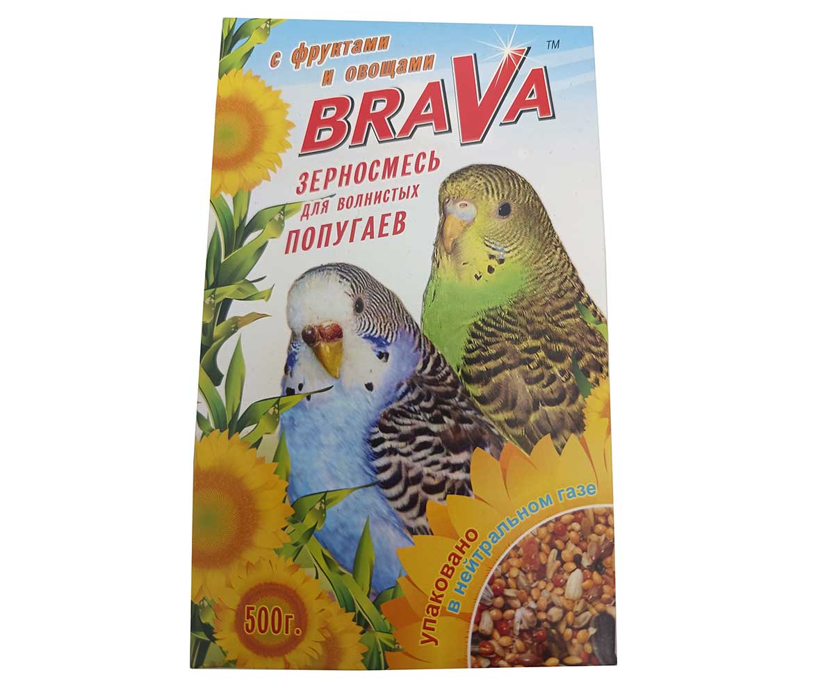 Корм Brava (Брава) Для Волнистых Попугаев Фрукты и Овощи 500г (1*14)