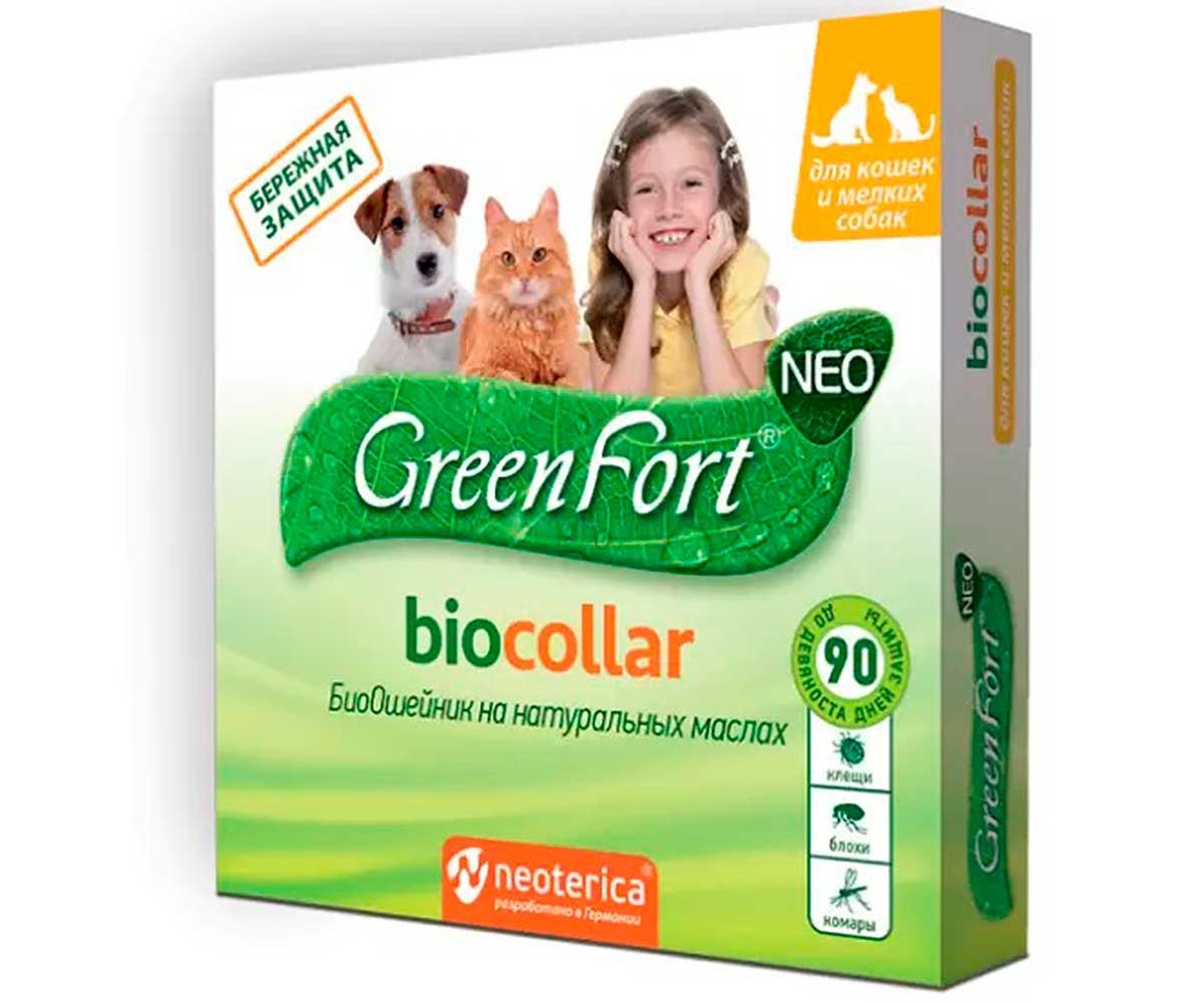 Биоошейник Greenfort NEO BioCollar Для Кошек и Собак Мелких Пород От Эктопаразитов 40см G204