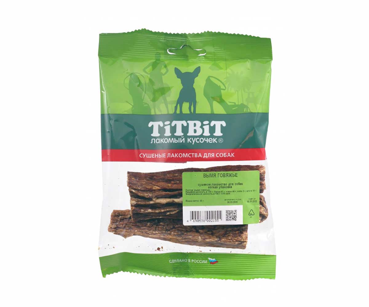 Лакомство Для Собак TiTBiT (Титбит) Вымя Говяжье 45г