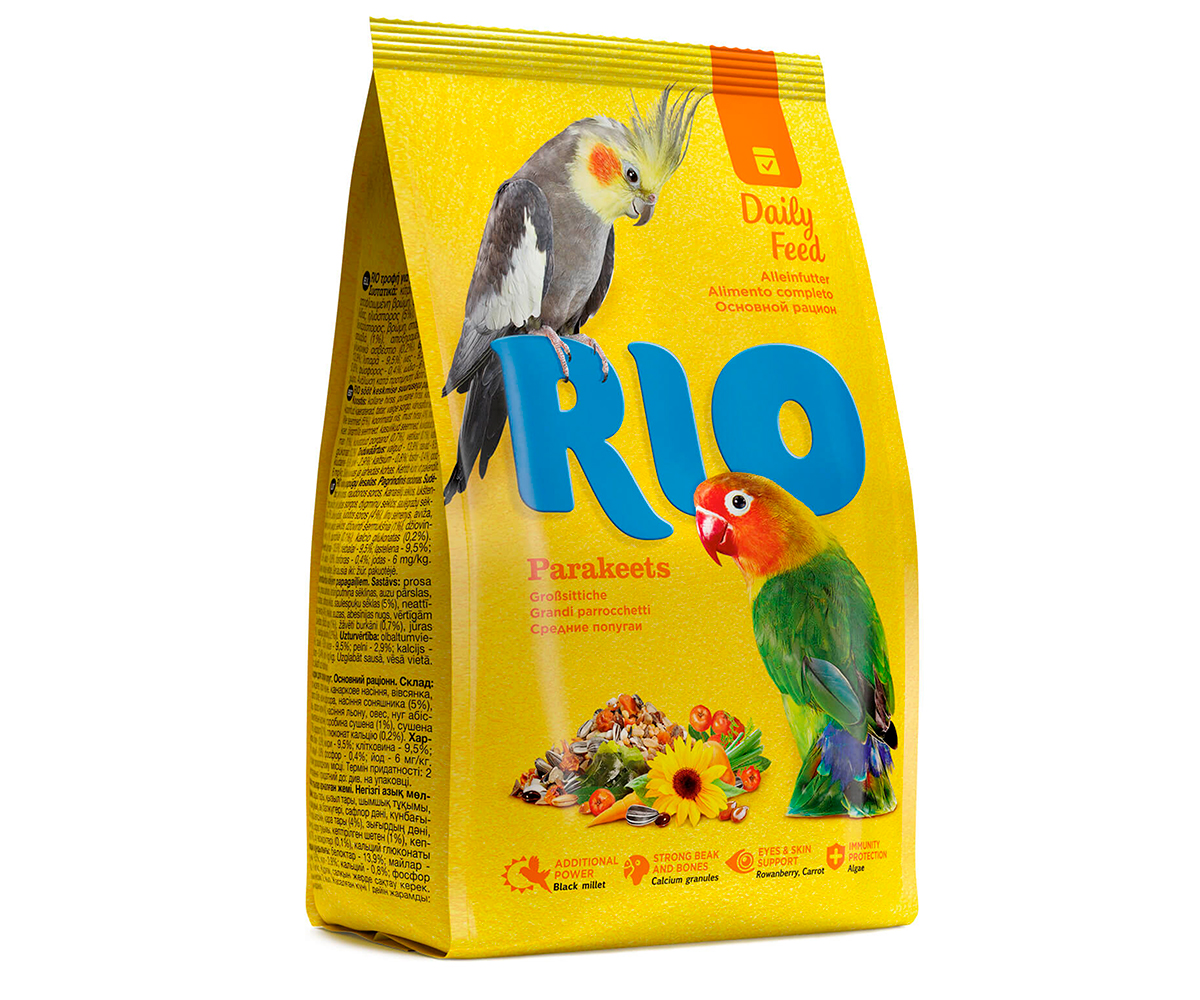 Корм Для Средних Попугаев RIO (Рио) Parakeets Daily Ration 500г (1*10)