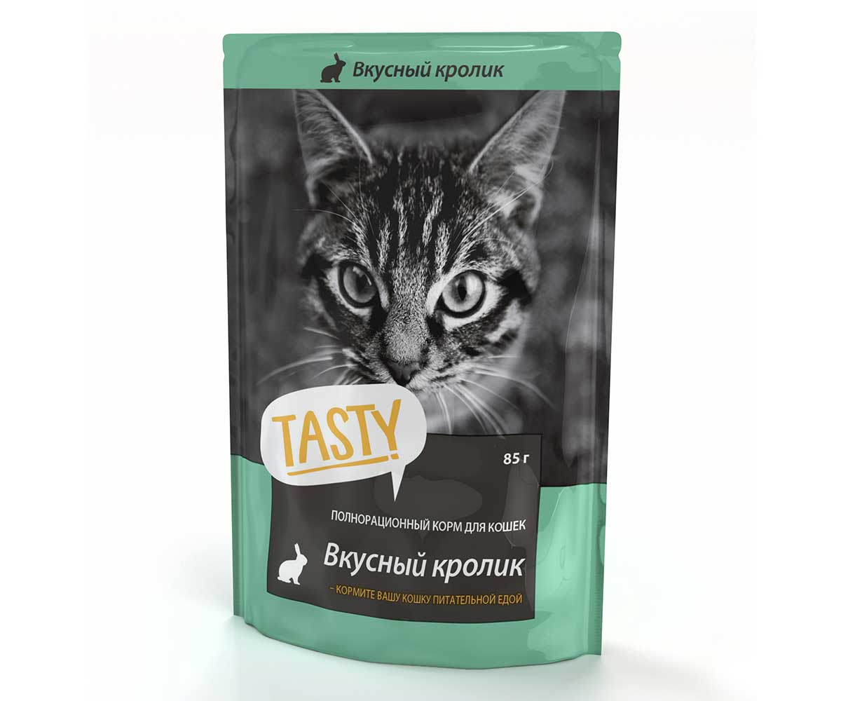 Влажный Корм Tasty (Тэсти) Для Кошек Кролик в Желе 85г (1*25)