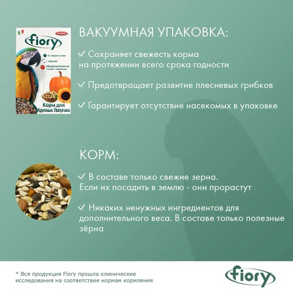 Корм Fiory (Фиори) Pappaqalli Для Крупных Попугаев 700г