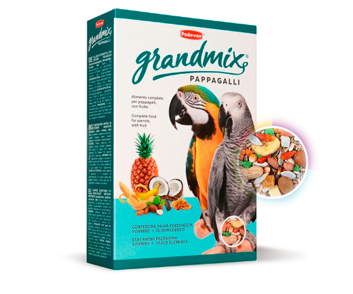 Корм Padovan (Падован) GrandMix Pappagalli Для Крупных Попугаев 600г