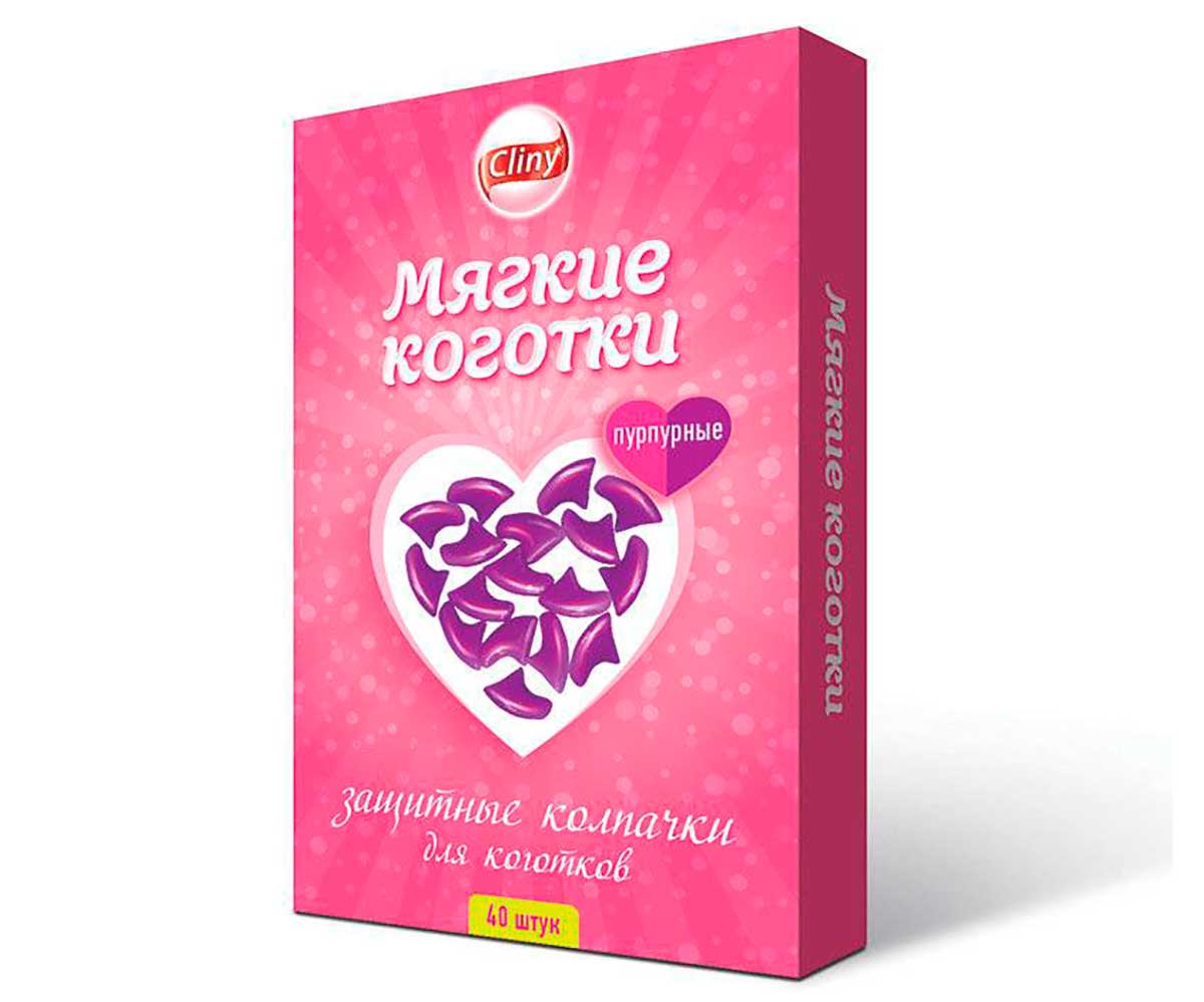 Антицарапки Для Кошек Cliny (Клини) Коготки Мягкие Пурпурные 40шт К209