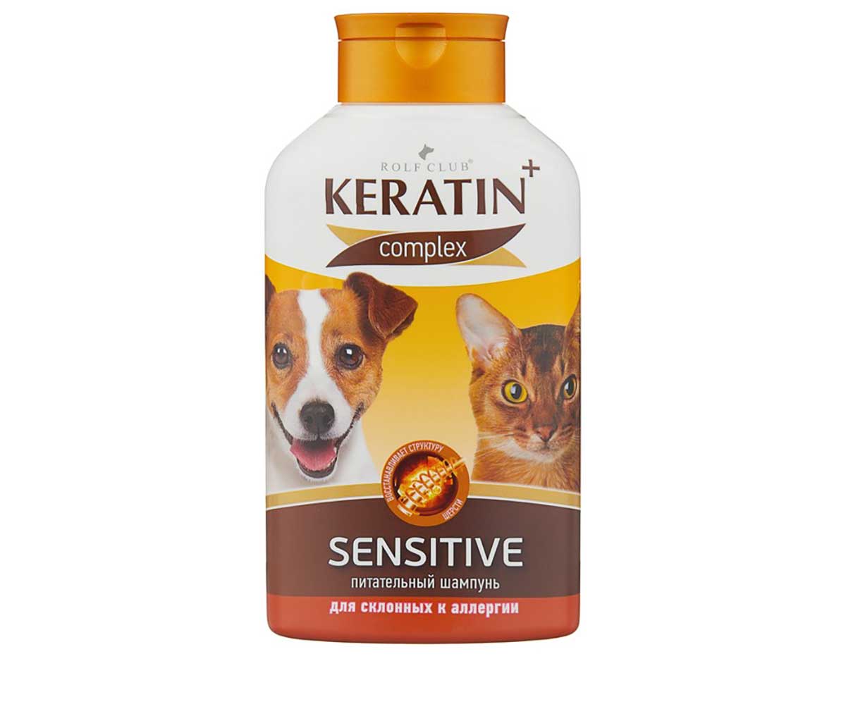 Keratin+ Complex Sensitive Шампунь Для Кошек и Собак Склонных к Аллергии 400мл R504