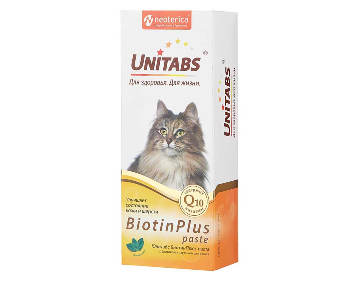 Unitabs (Юнитабс) Biotinplus Паста Для Кошек Для Кожи и Шерсти Биотин и Таурин 120мл U305