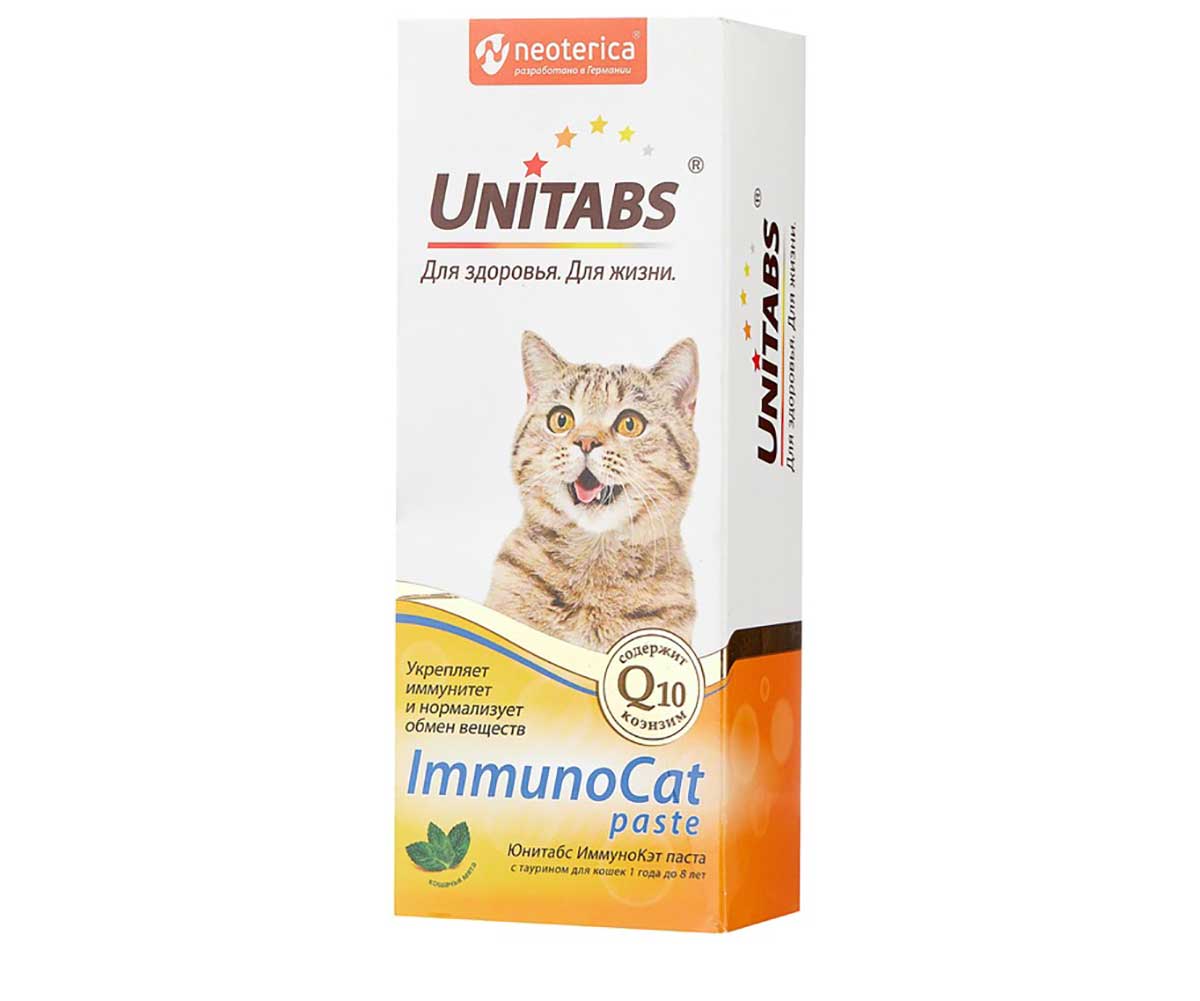 Unitabs (Юнитабс) Immunocat  Паста Для Кошек Для Иммунитета и Улучшения Обмена Веществ 120мл U307