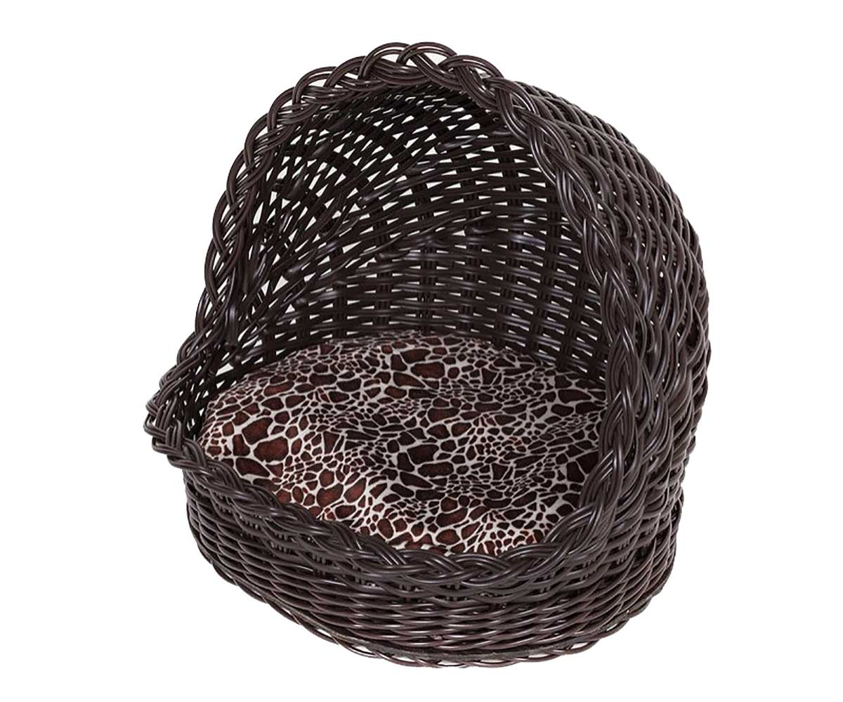 Корзина Для Собак и Кошек Экоротанг 32*25*30см №1 Полузакрытая Зоофортуна Р-005