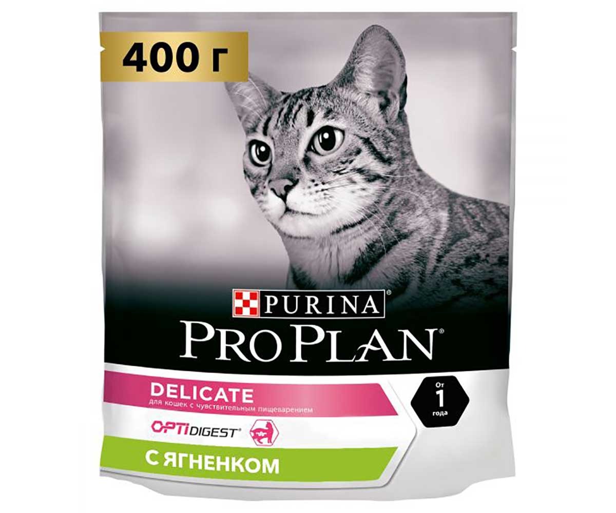 Сухой Корм Pro Plan (ПроПлан) Для Кошек с Чувствительным Пищеварением Ягненок Delicate 400г
