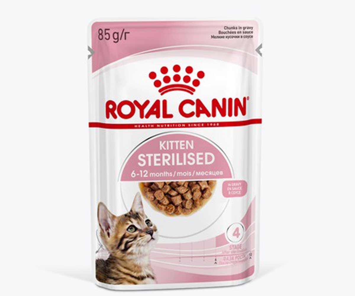 Влажный Корм Royal Canin (Роял Канин) Для Кастрированных и Стерилизованных Котят в Соусе Feline Health Nutrition Kitten Sterilised Gravy 85г