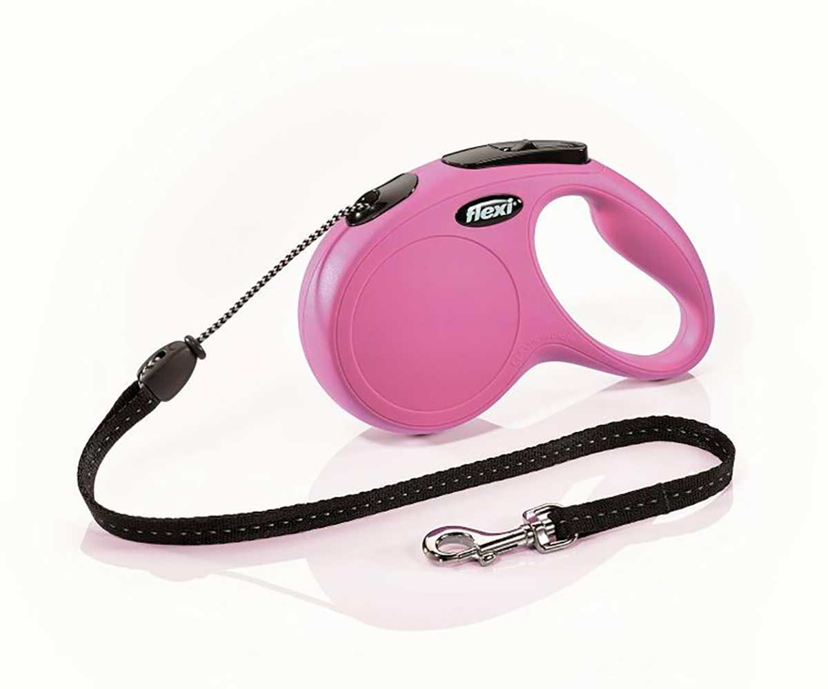 Рулетка Для Кошек и Собак Мелких Пород Flexi (Флекси) Трос 3м До 8кг Classic XS Розовый