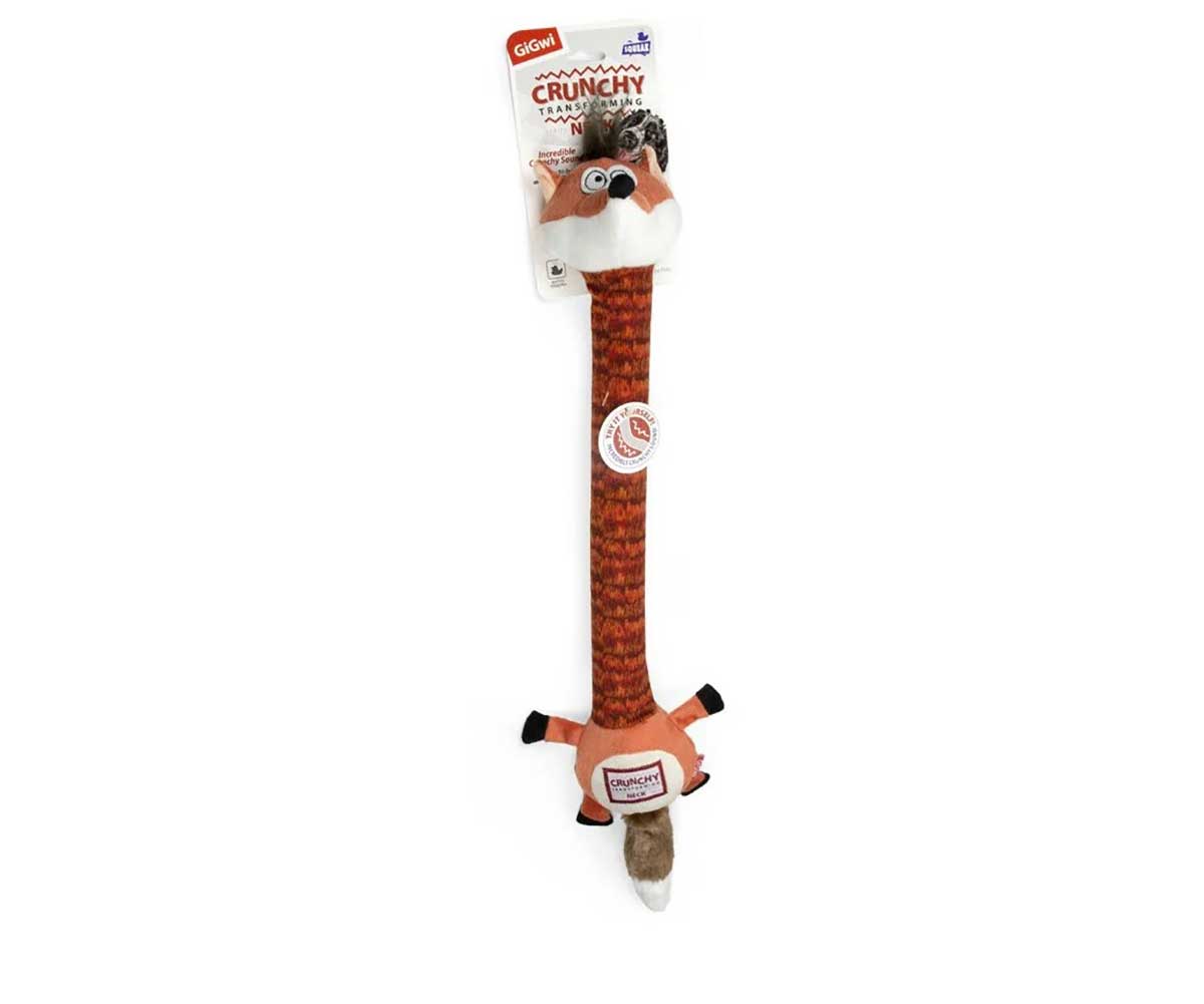 Игрушка Для Собак Gigwi (Гигви) Лиса с Пищалкой Хрустящая Шея 40см Crunchy Neck 75414