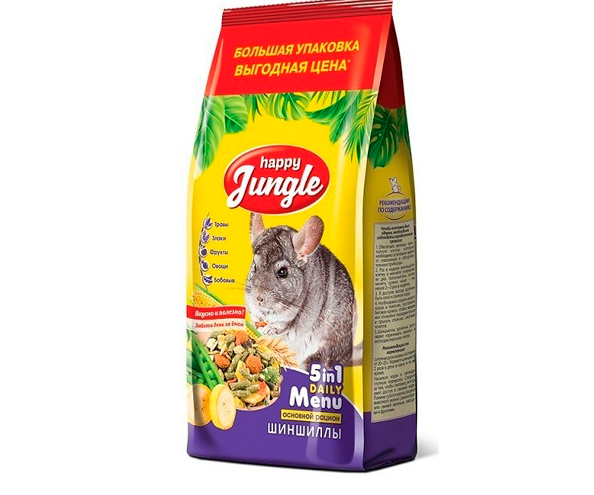 Корм Для Шиншилл Happy Jungle 900г J119