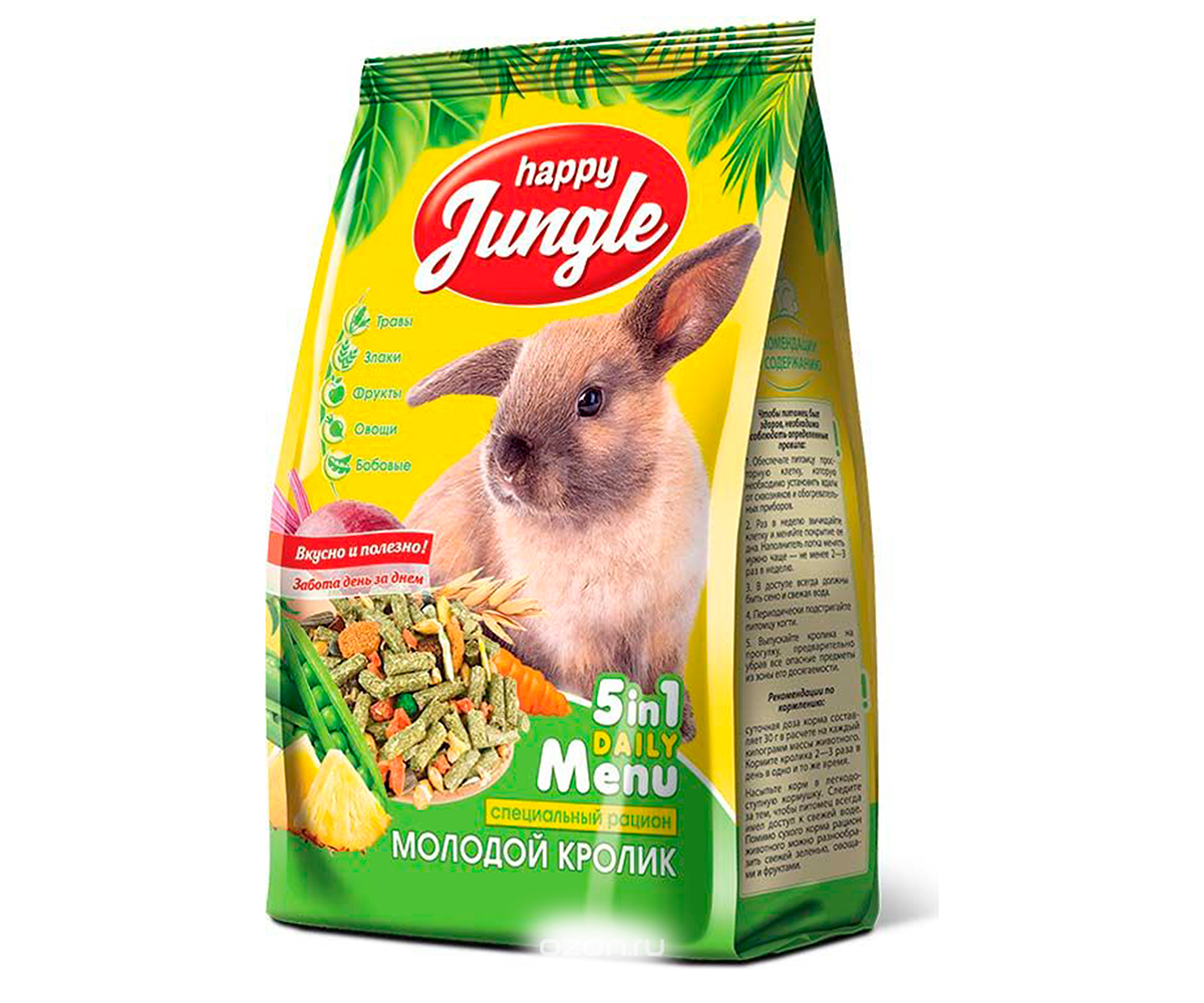 Корм Для Молодых Кроликов Happy Jungle 400г J112