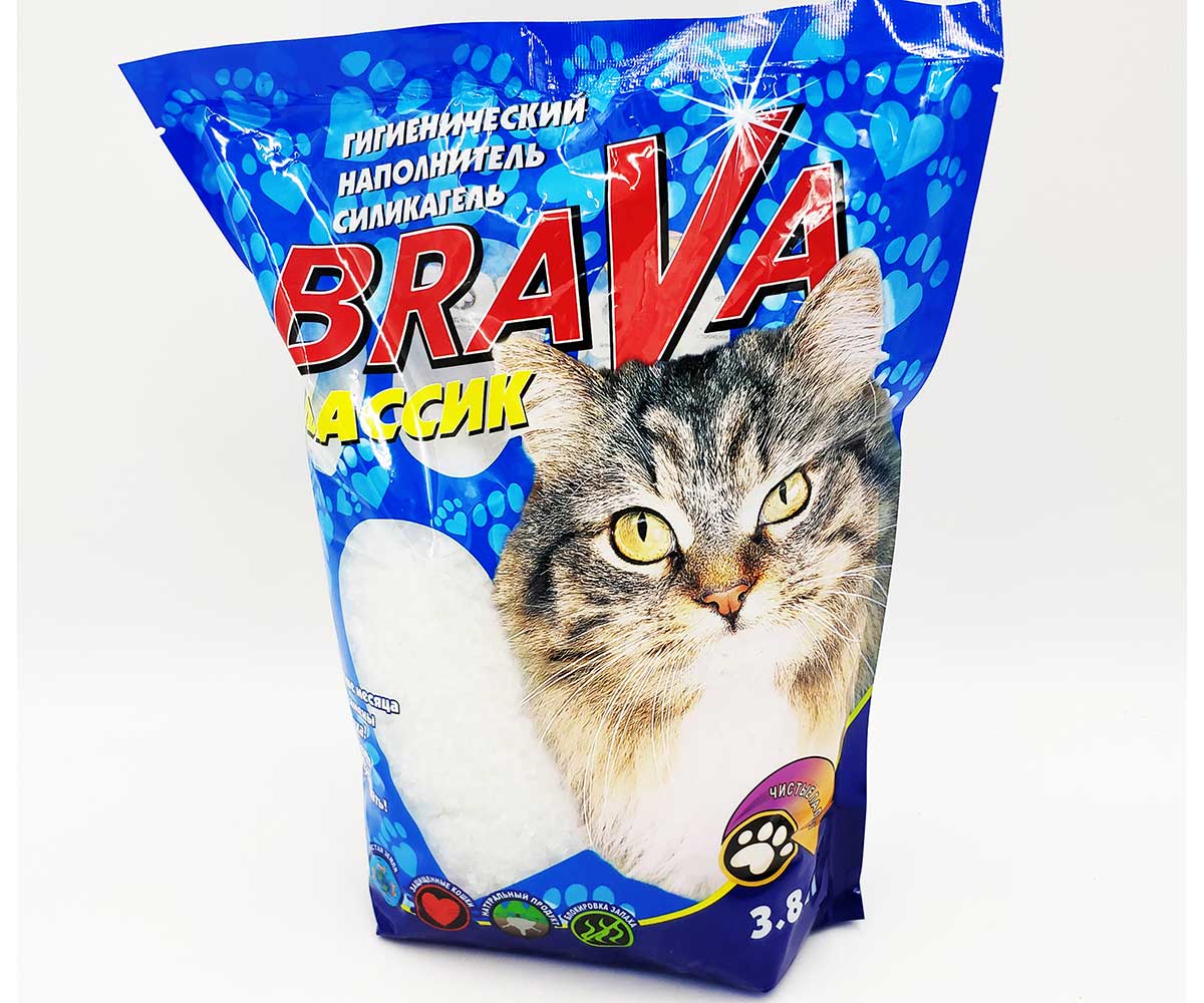 Наполнитель Для Кошачьего Туалета BRAVA (Брава) Классик Силикагель 3,8л (1*8)