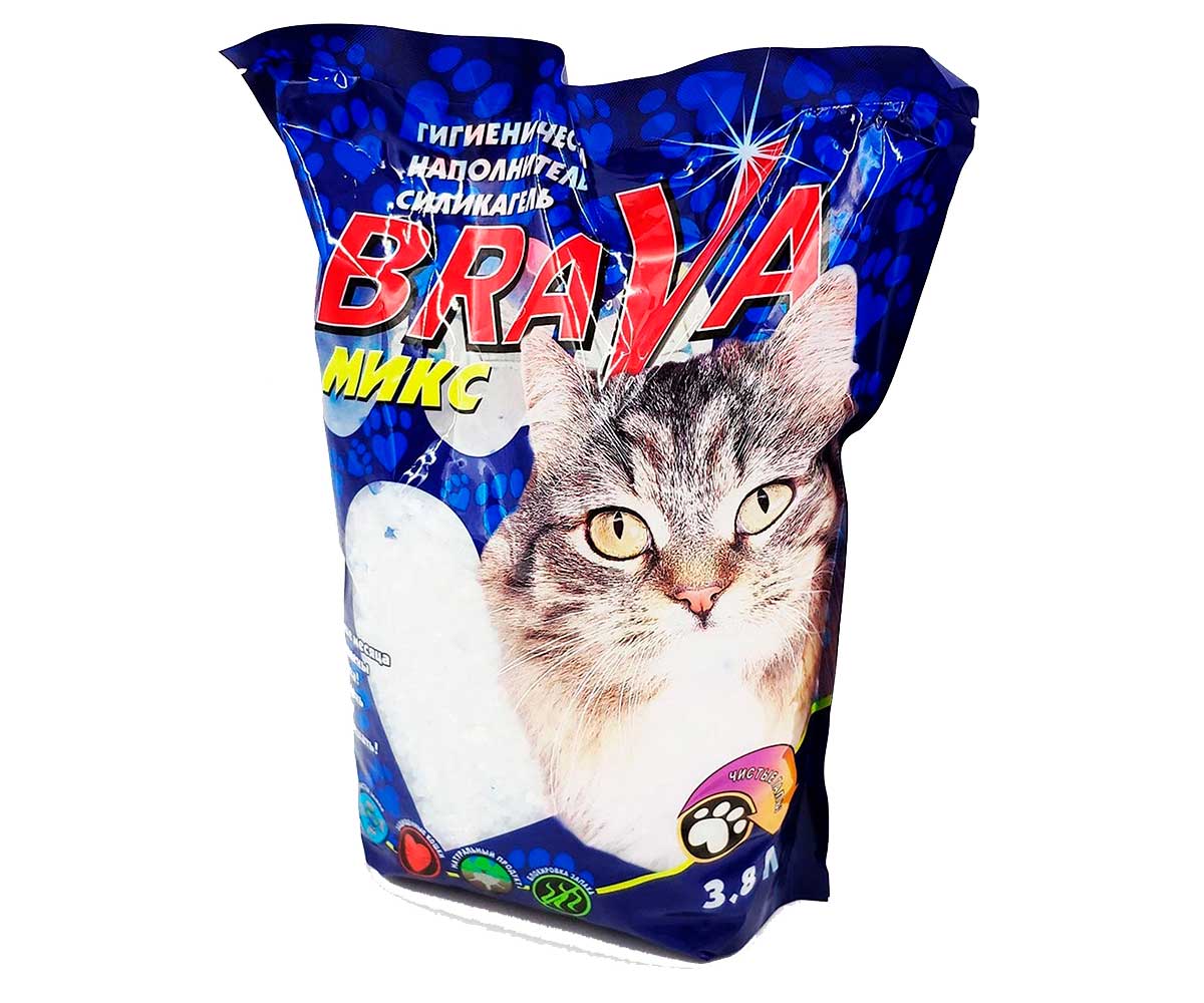 Наполнитель Для Кошачьего Туалета BRAVA (Брава) Микс Силикагель 3,8л (1*8)