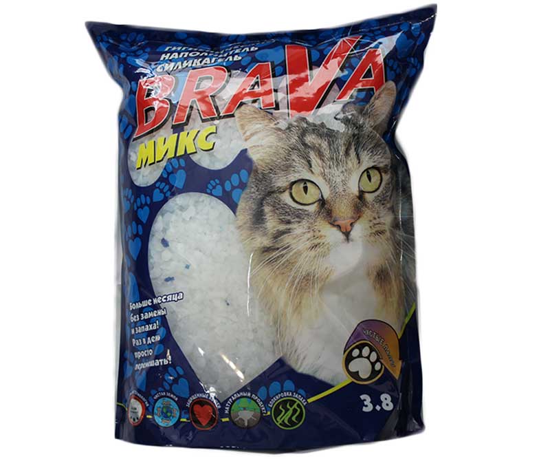 Наполнитель Для Кошачьего Туалета BRAVA (Брава) Микс Силикагель 3,8л (1*8)