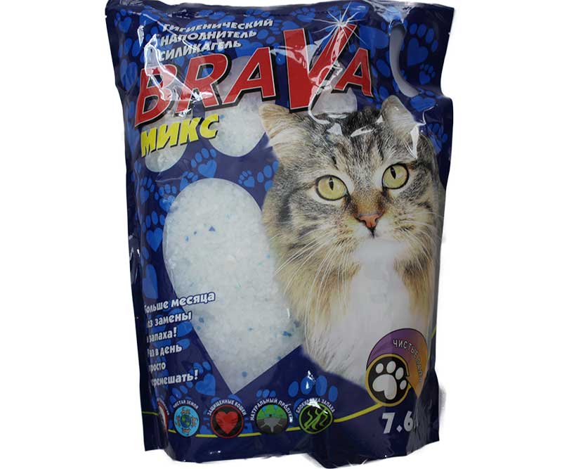 Наполнитель Для Кошачьего Туалета BRAVA (Брава) Микс Силикагель 7,6л (1*4)