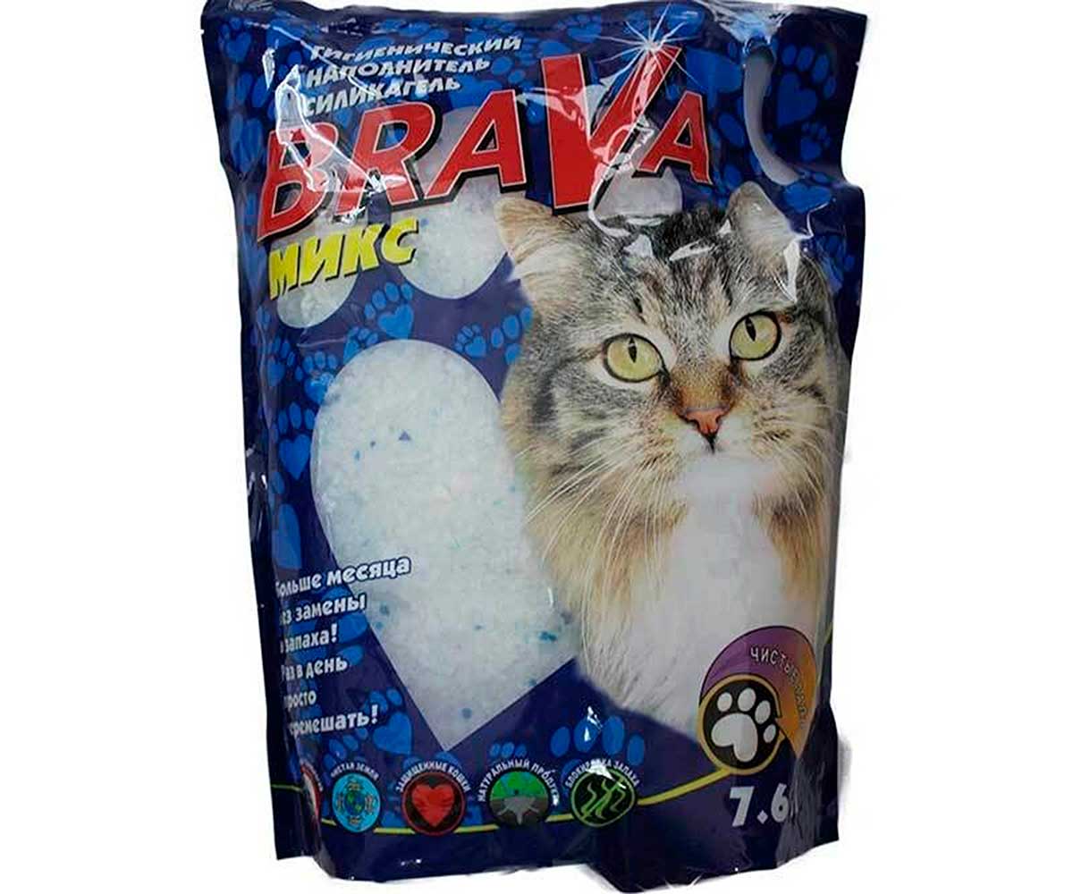 Наполнитель Для Кошачьего Туалета BRAVA (Брава) Микс Силикагель 7,6л (1*4)