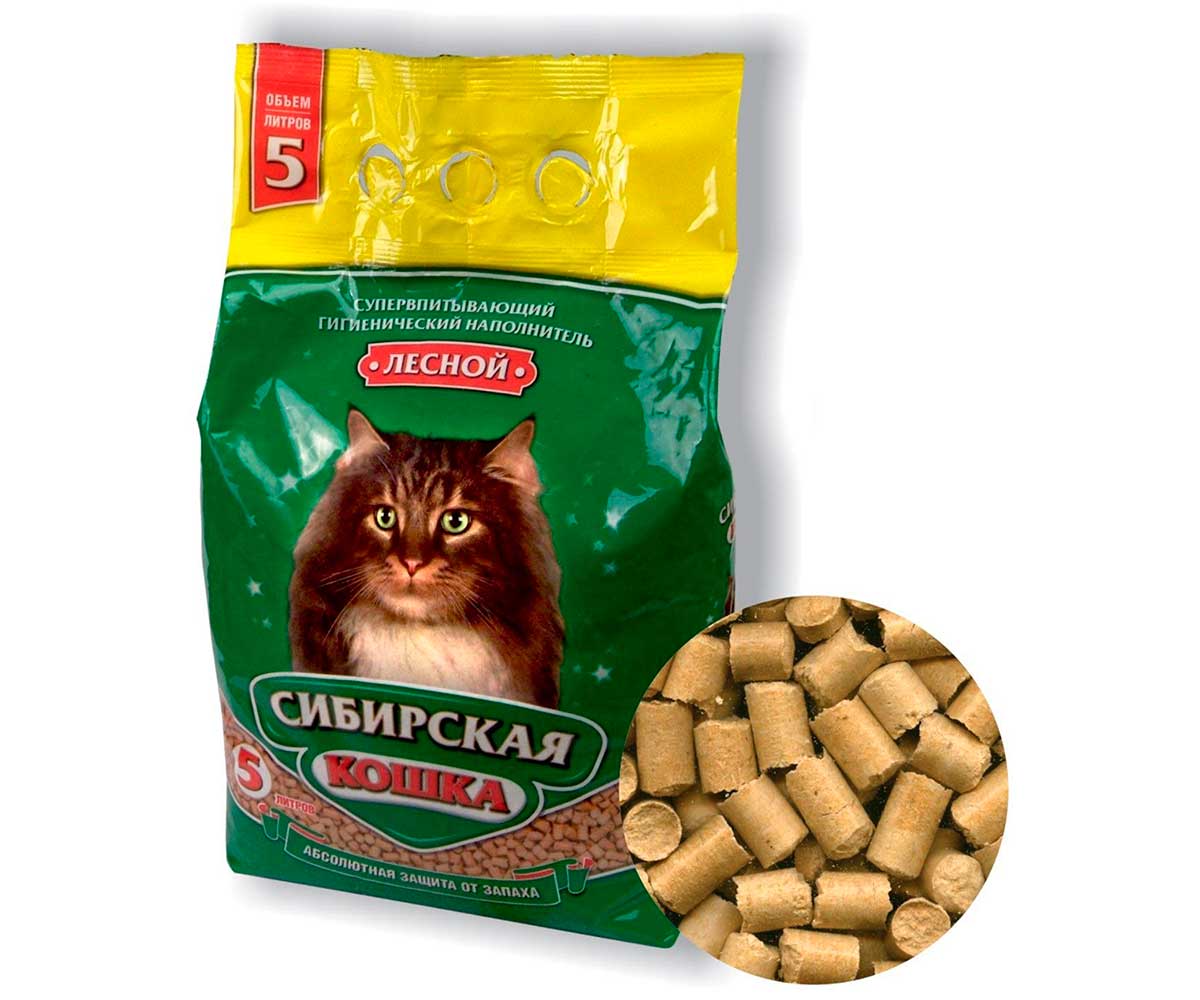 Наполнитель Для Кошачьего Туалета Сибирская Кошка Лесной 5л (1*4)