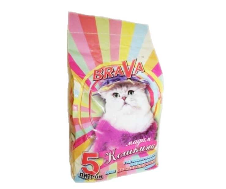 Наполнитель Для Кошачьего Туалета BRAVA (Брава) Мадам Кошкина Для Длинношерстных Кошек 5л (1*4)