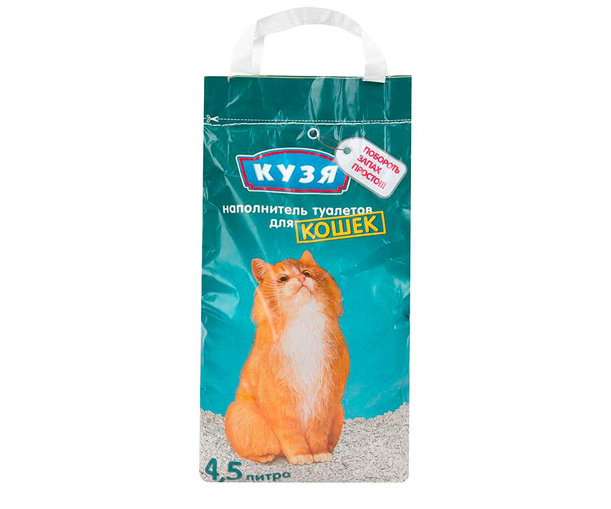 Наполнитель Для Кошачьего Туалета Кузя Для Кошек Минеральный 4,5л (1*4)