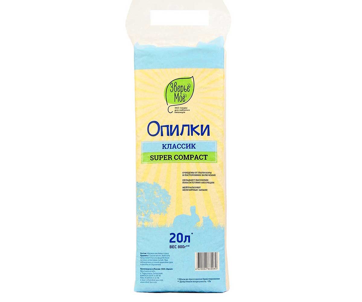 Опилки Для Туалета Грызунов Зверье Мое Классик 20л (1*6)