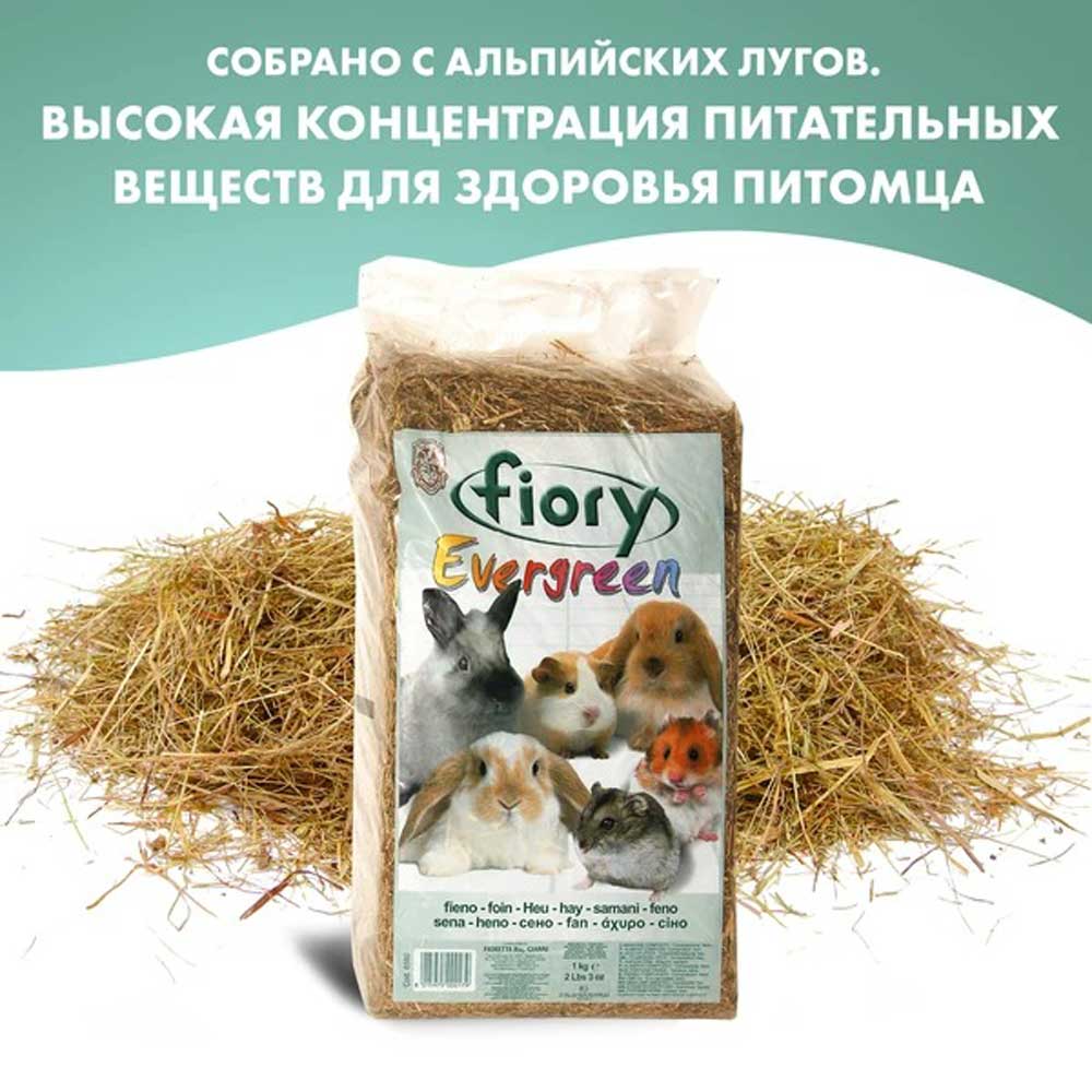 Сено Для Грызунов Fiory (Фиори) Evergreen 1кг-30л
