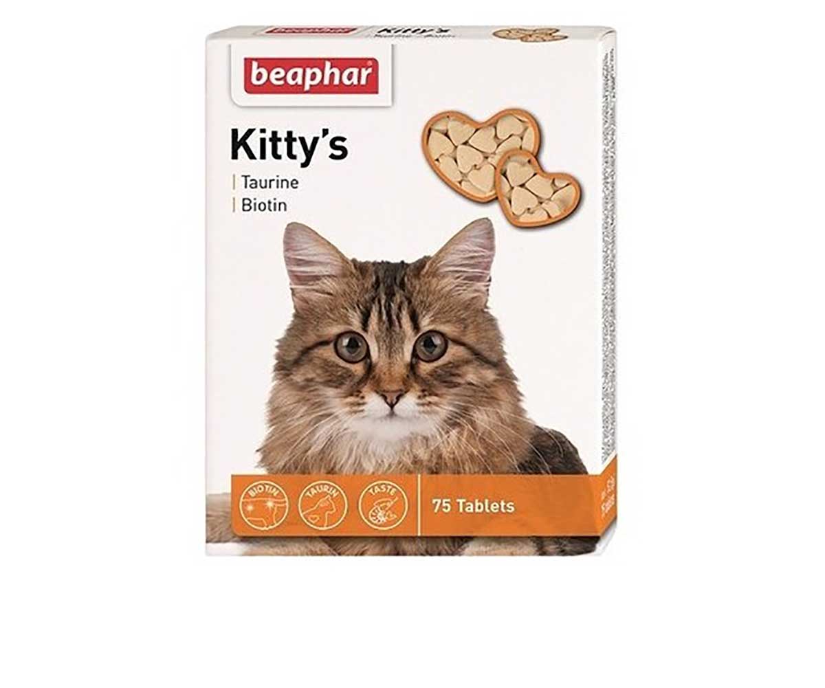 Beaphar (Беафар) Kitty’s + Taurine and Biotin Биотин и Таурин Витаминный Комплекс Для Кошек 75 таб 12509
