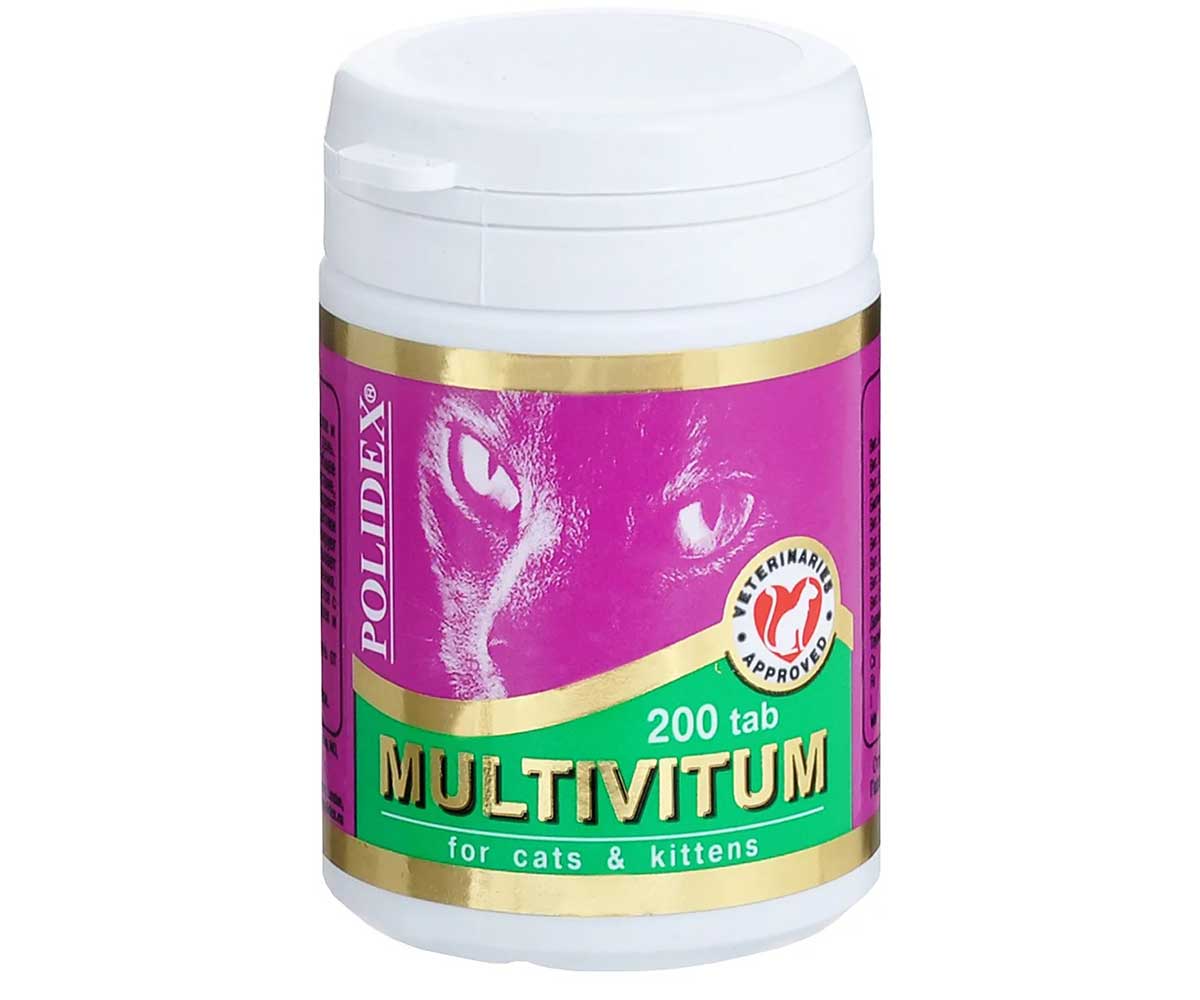 Polidex (Полидэкс) Мультивитум Multivitum Поливитаминный Комплекс Для Кошек Для Профилактики Авитаминоза 200т (1т-1кг)