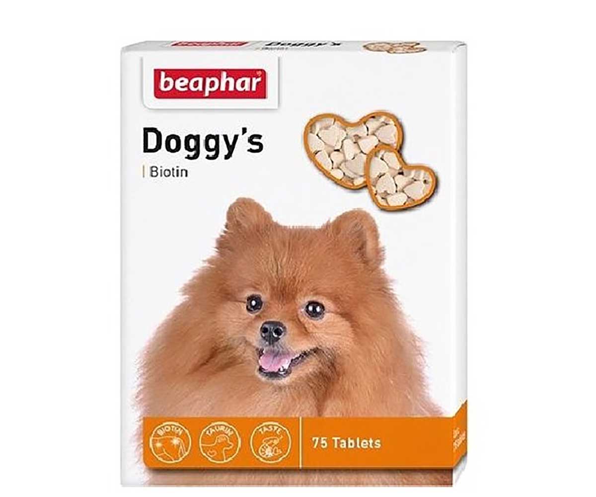 Beaphar (Беафар) Doggys Biotin Биотин Кормовая Витаминная Добавка Для Собак  75шт 12507