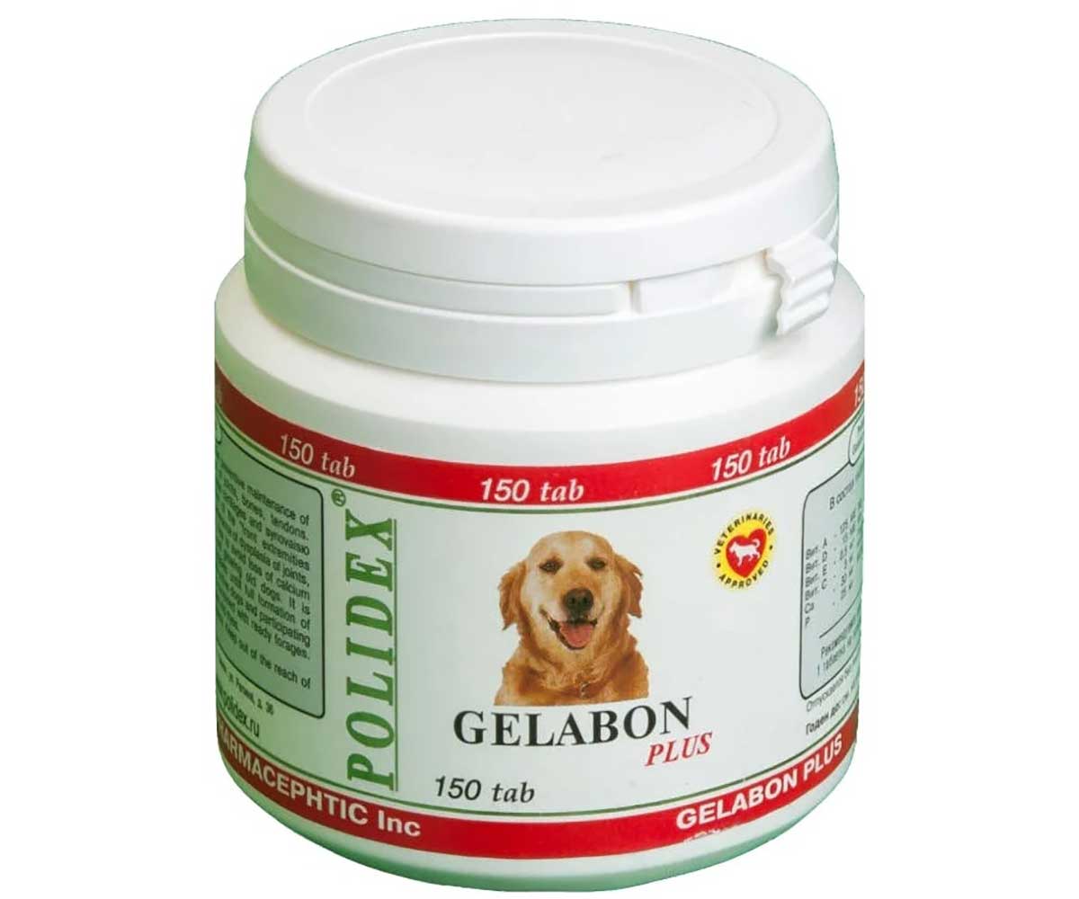 Polidex (Полидэкс) Gelabon Plus Гелабон Плюс Витаминно-минеральный Комплекс Для Собак Для Профилактики И Лечения Заболеваний Суставов, Костей, Хрящевой И Соединительной Тканей 150т (1т-5кг)
