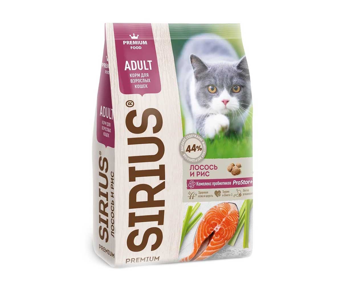 Сухой Корм Sirius (Сириус) Для Кошек Лосось и Рис 1,5кг