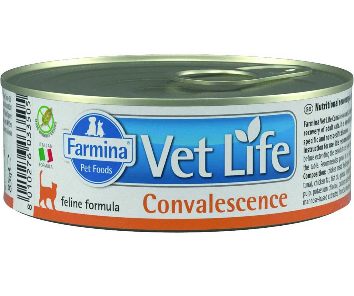 Лечебные Консервы Farmina (Фармина) Для Кошек в Период Выздоровления Vet Life Natural Diet Cat Convalescence 85г