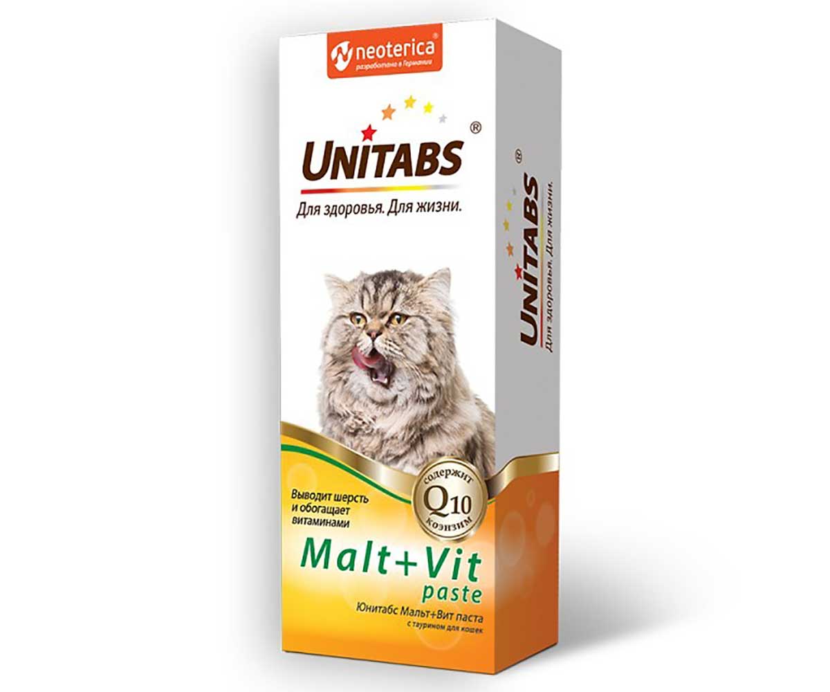 Unitabs (Юнитабс) Мальт-Вит Витаминная Паста Для Вывода Шерсти Для Кошек 120мл U309