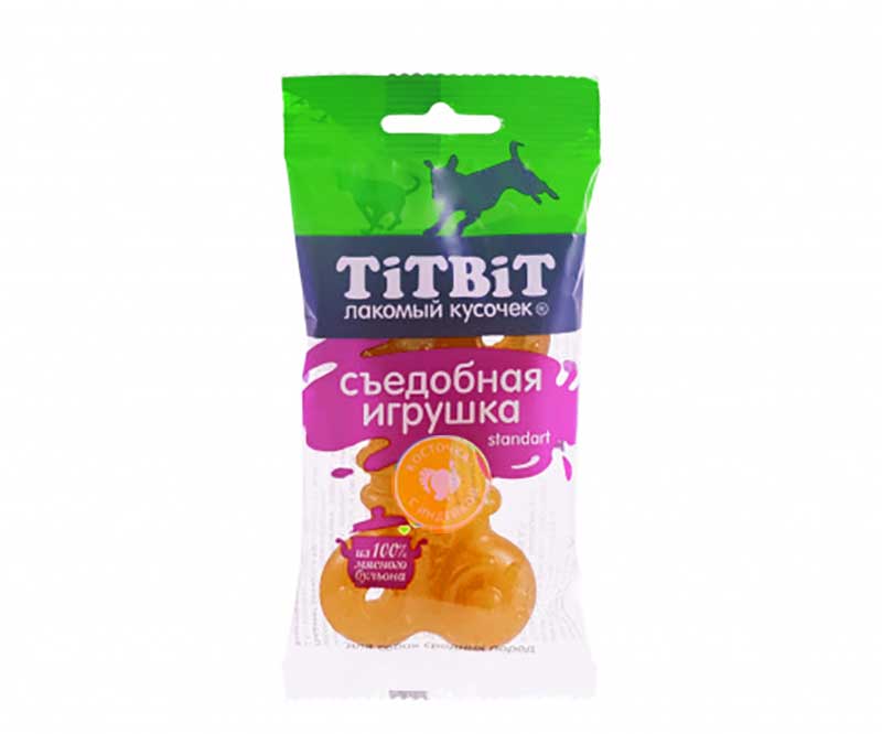 Лакомство Для Собак TiTBiT (Титбит) Съедобная Игрушка Косточка с Индейкой Мини 4417