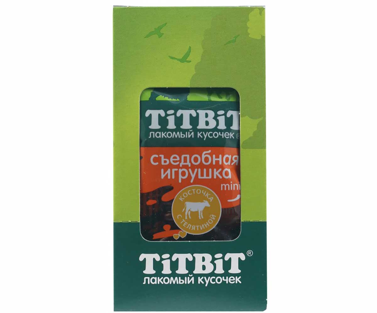 Лакомство Для Собак TiTBiT (Титбит) Съедобная Игрушка Косточка с Телятиной Мини 23г 4400