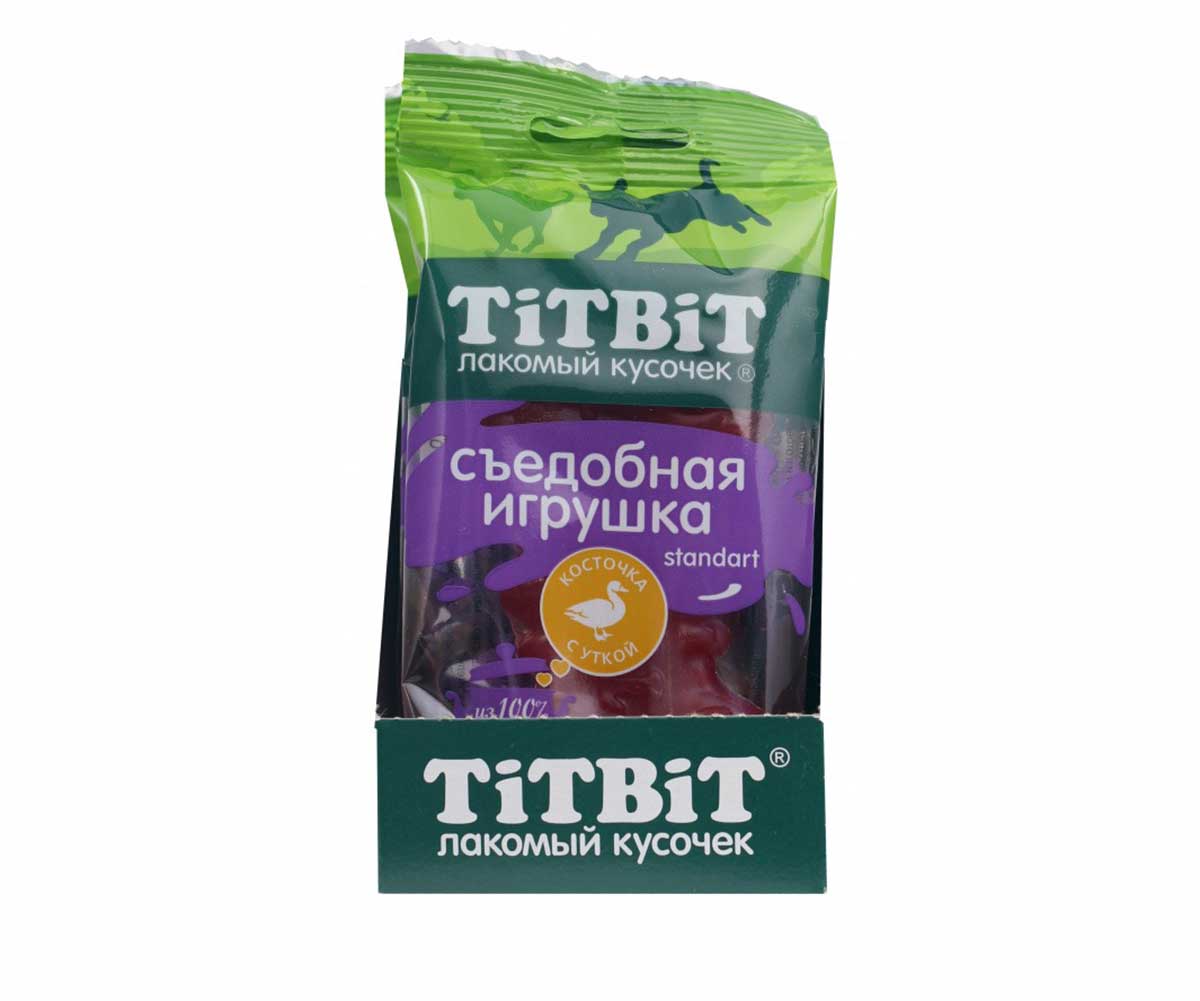 Лакомство Для Собак TiTBiT (Титбит) Съедобная Игрушка Косточка с Уткой Standart 4424