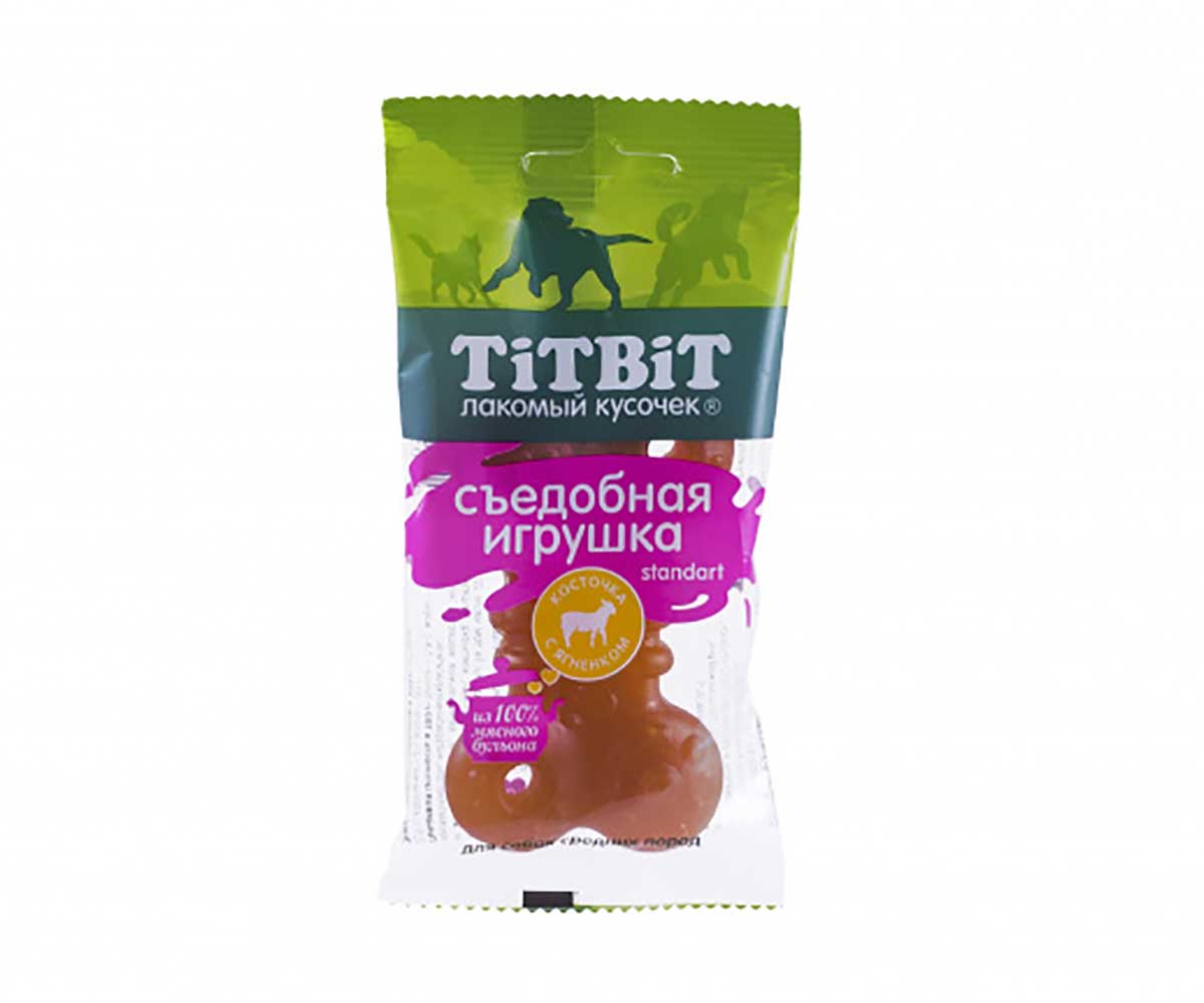 Лакомство Для Собак TiTBiT (Титбит) Съедобная Игрушка Косточка с Ягненком Standart 4431