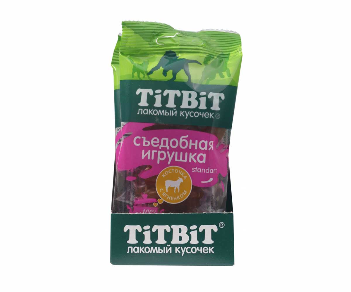 Лакомство Для Собак TiTBiT (Титбит) Съедобная Игрушка Косточка с Ягненком Standart 4431