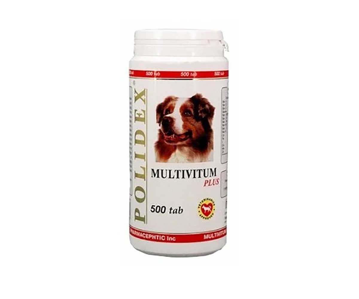 Polidex (Полидэкс) Мультивитум Плюс Multivitum Plus Поливитаминный Комплекс Для Собак Для Профилактики Авитаминоза 500шт (1т-5кг)