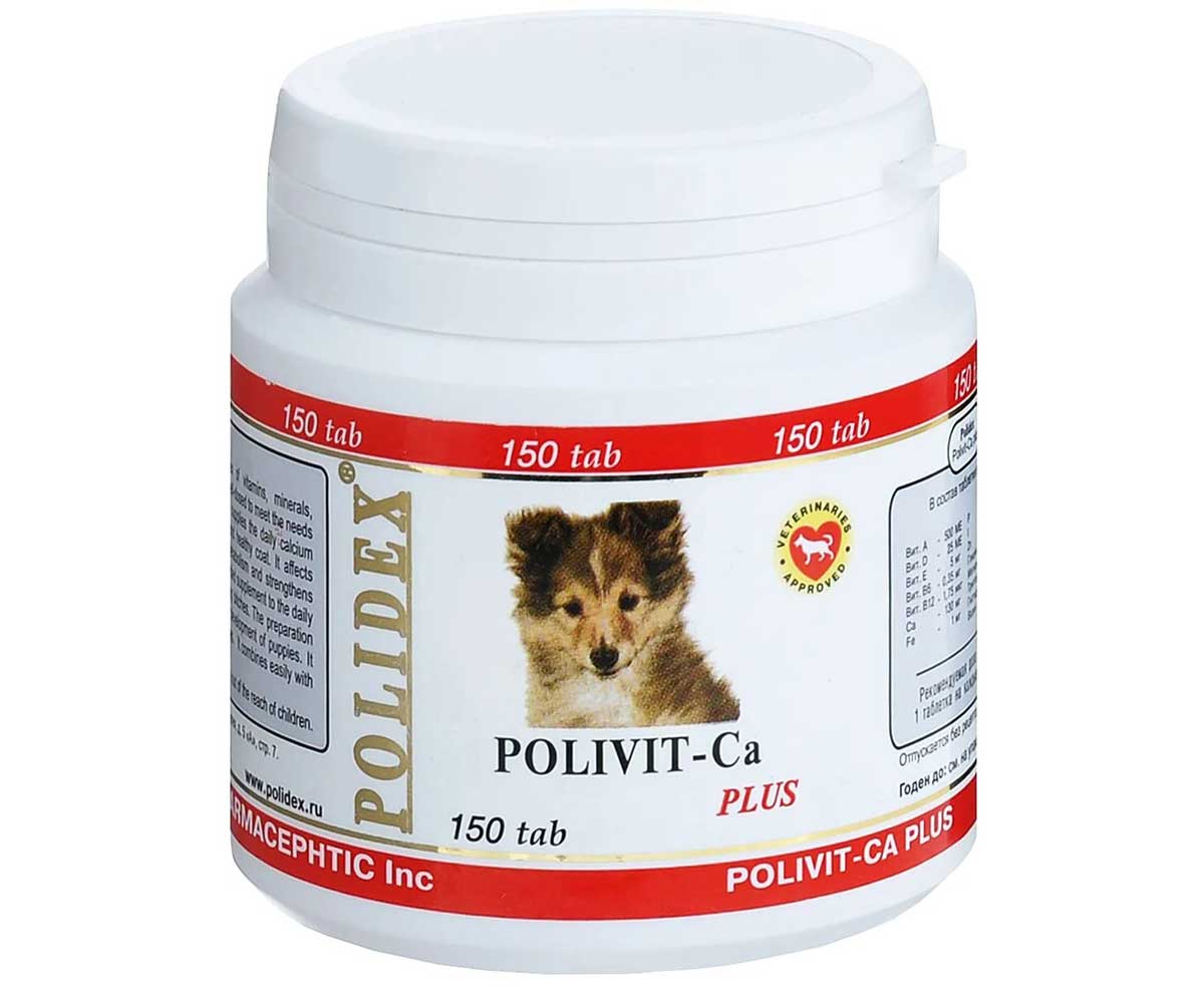 Polidex (Полидэкс) Поливит-кальций Плюс Polivit Ca Plus Витаминно-Минеральный Комплекс с Кальцием Для Щенков, Беременных и Лактирующих Сук 150т (1т-5кг)