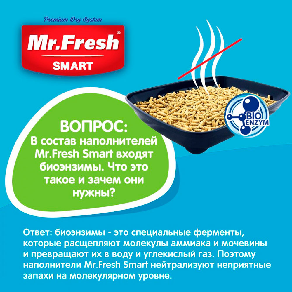 Наполнитель Для Кошачьего Туалета Mr.Fresh (Мистер Фреш) Древесный Комкующийся Для Короткошерстных Кошек 9л F602