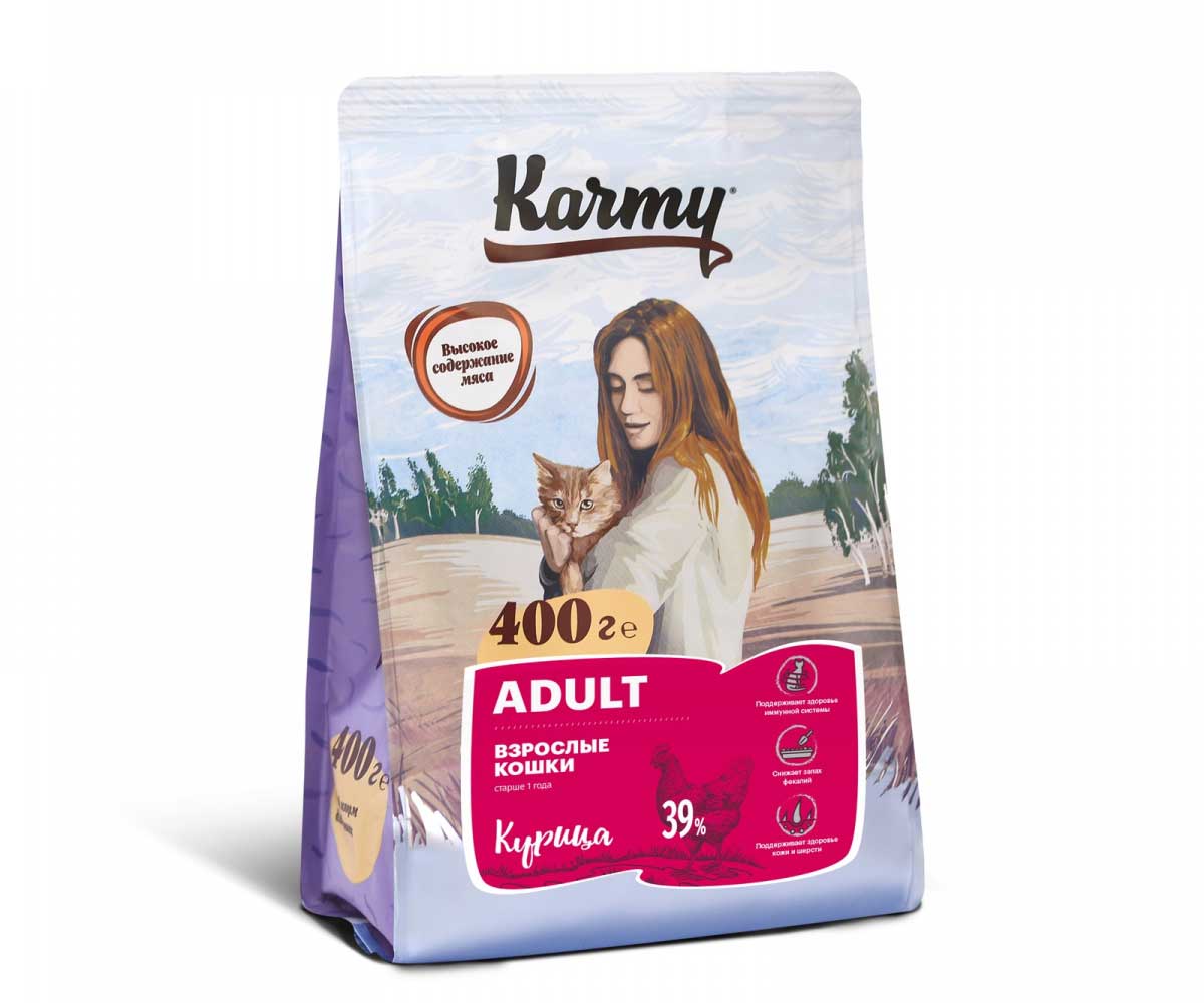 Сухой Корм Karmy (Карми) Для Кошек Курица Adult Chicken 400г