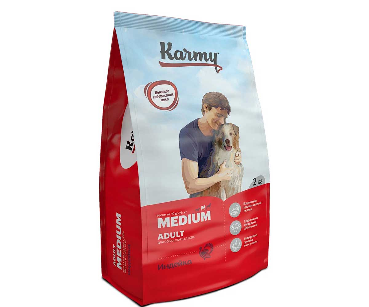 Сухой Корм Karmy (Карми) Для Собак Средних Пород Индейка Medium Adult Turkey 2кг