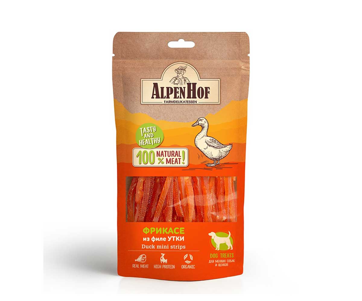Лакомство Для Собак Мелких Пород и Щенков AlpenHof (АльпенХоф) Фрикасе Из Филе Утки 50г A502