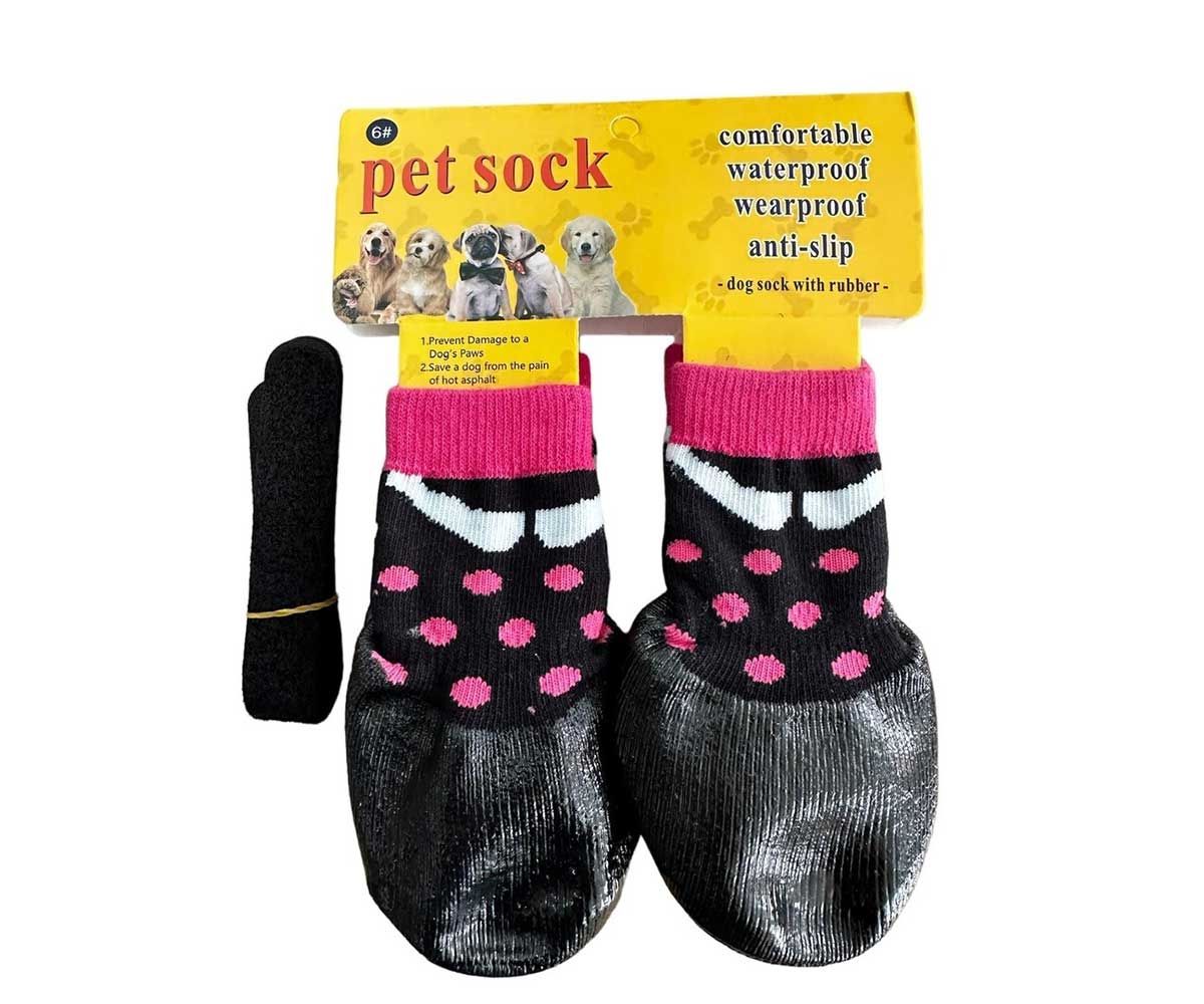 Носки Для Собак Мелких Пород Водоотталкивающие Горох 7 Малиновый Pet Fashion (Пет Фешн)