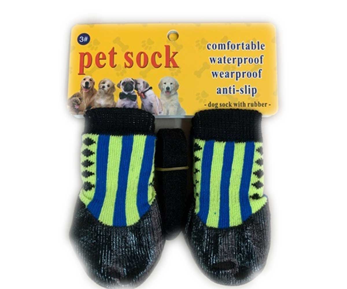 Носки Для Собак Мелких Пород Водоотталкивающие Полоска 4 Салатовый Pet Fashion (Пет Фешн)