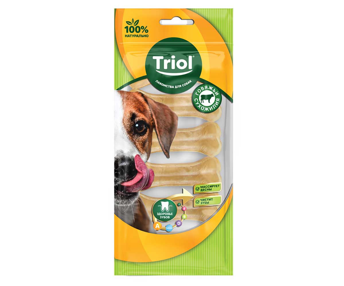 Лакомство Для Собак Мелких Пород Triol (Триол) Кость Из Жил 5см 8-12г 6шт 10151070