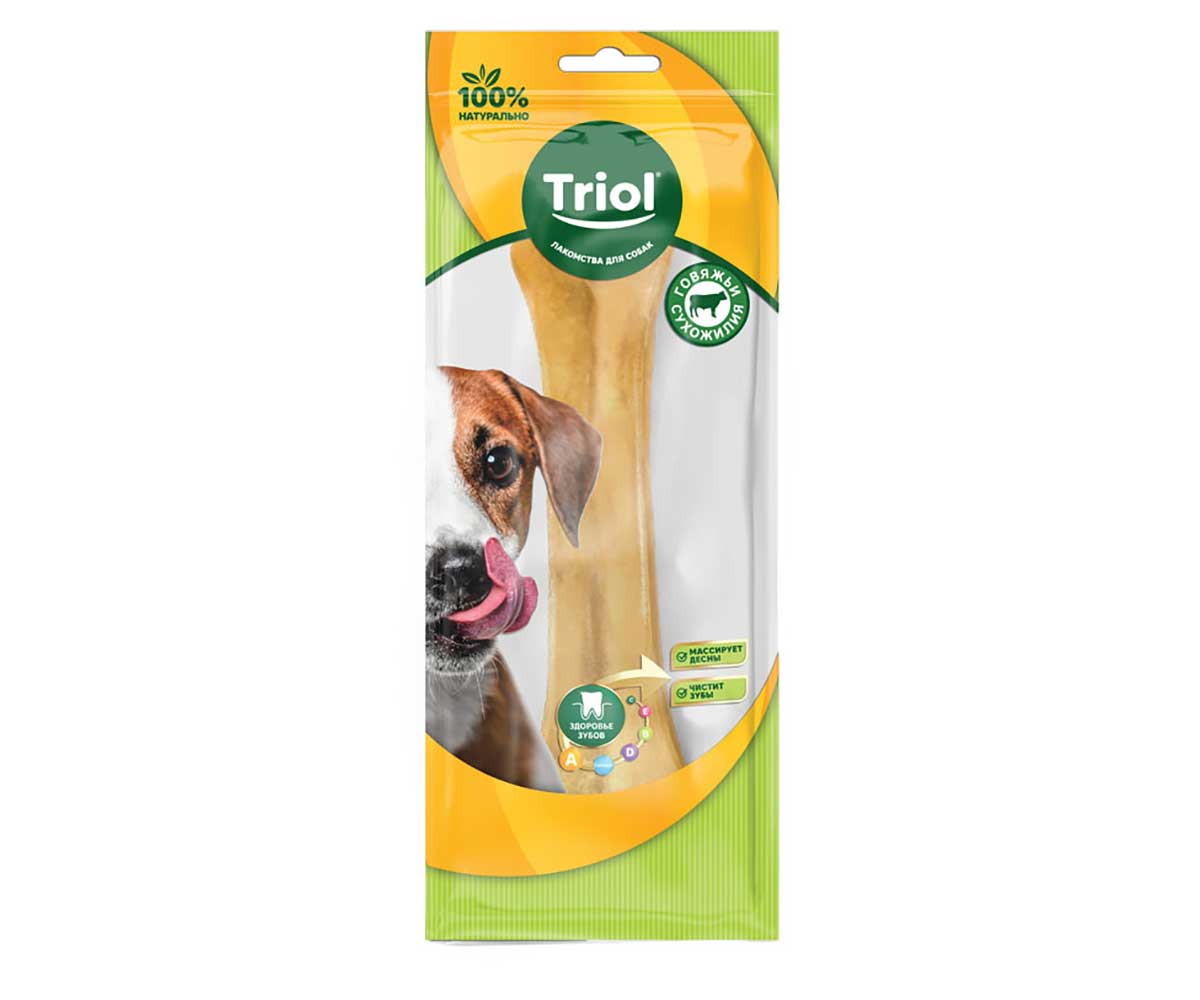 Лакомство Для Собак Крупных Пород Triol (Триол) Кость Из Жил 25см 200-210г 10151069